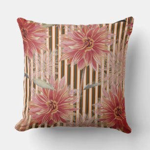 Coussin Rousses et Fleurs Dahlia Rust, Brown, Corail