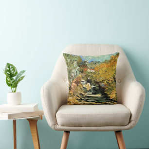 Coussin Route à Saint-Rémy avec personnage de Vincent van