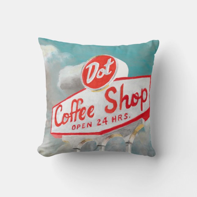 Coussin Route américaine | Coffee Shop Sign (Recto)