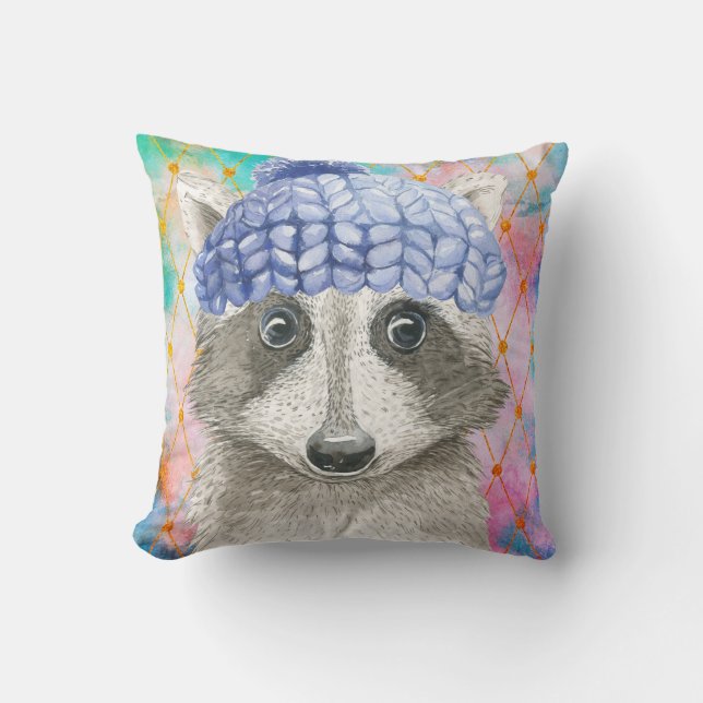 Coussin Roxy le Raton laveur (Recto)