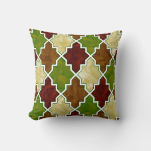 Coussin Royal Colorée Tissu Quatrefoil Marocain Art 4