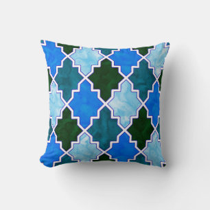 Coussin Royal Colorée Tissu Quatrefoil Marocain Art 8