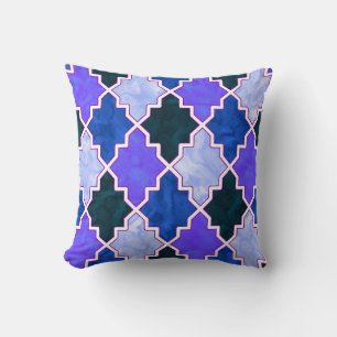 Coussin Royal Colorée Tissu Quatrefoil Marocain Art 9