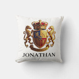 Coussin Royal Crest Gold – Prestige Majestueux avec Identi
