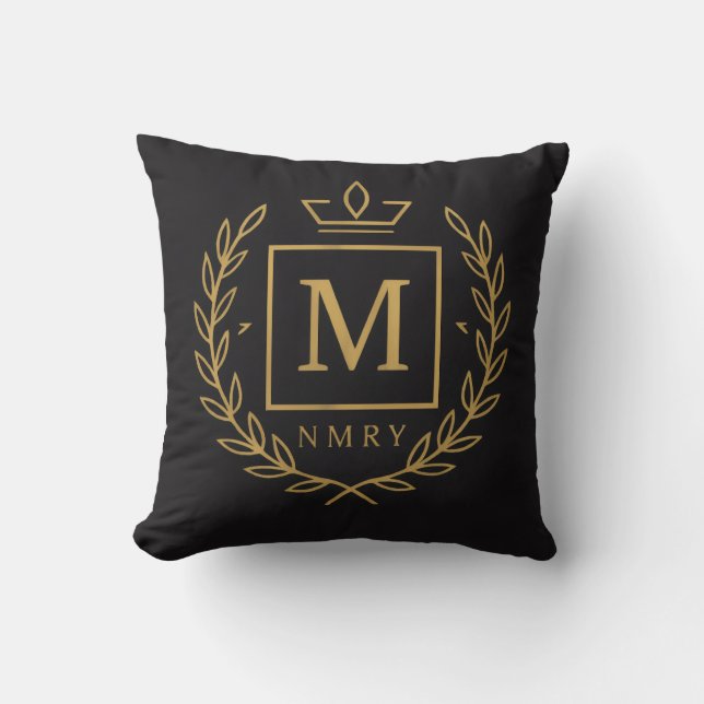 Coussin "Royal NMKY Emblem – Monogram M Crest Design" (Recto)