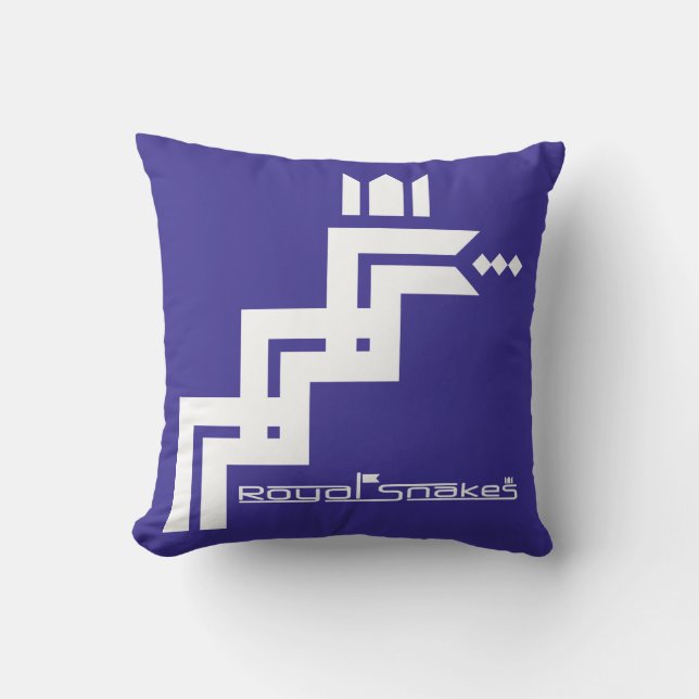 Coussin Royal Snakes Blue Étiquette (Recto)
