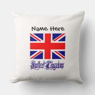 Coussin Royaume-Uni et drapeau du Royaume-Uni personnalisé