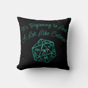 Coussin RPG Critmas   Lime Green Tabletop Role Player Dice