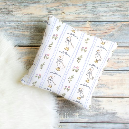 Coussin Ruban à motif d'oie mignonne 