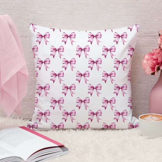 Coussin Ruban à noeud rose