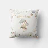 Coussin Ruban de Fleur sauvage de stockage personnalisé ré (Verso)