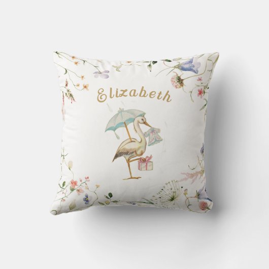 Coussin Ruban de Fleur sauvage de stockage personnalisé ré (Verso)