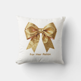 Coussin Ruban de Gala Doré Étincelant - Invitation Luxueus