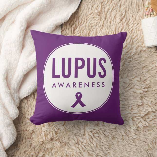 Coussin Ruban de sensibilisation Lupus pourpre (Couverture)