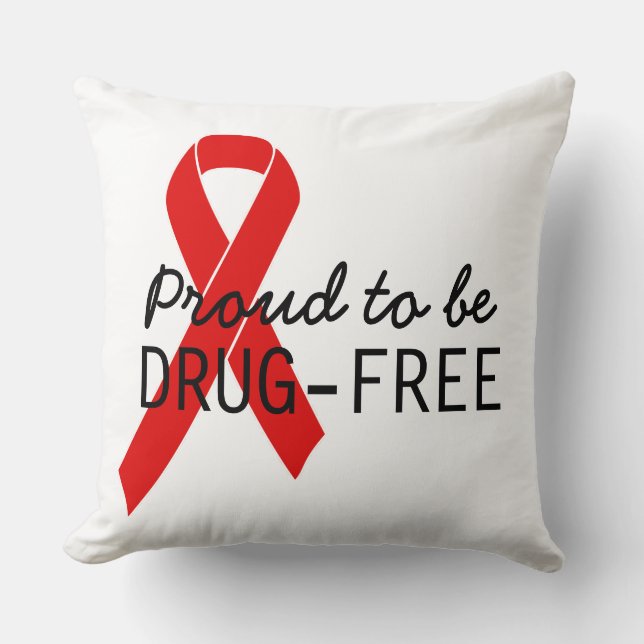 Coussin Ruban de sensibilisation rouge + votre message (Recto)