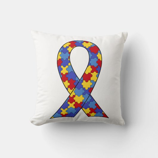 Coussin Ruban de sensibilisation sur l'autisme (Recto)