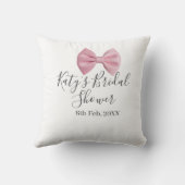 Coussin ruban rose pastel élégant mariage nom date (Verso)