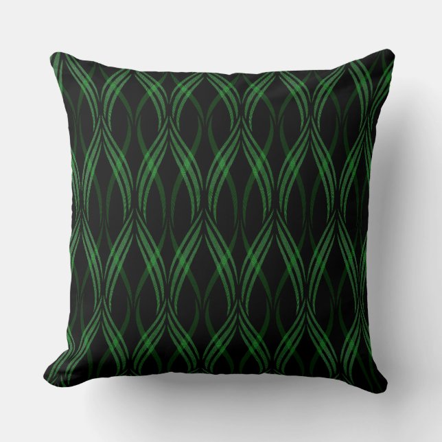 Coussin Ruban vert émeraude réversible Lancer l'oreiller (Recto)