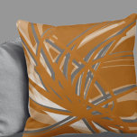 Coussin Rubans Abstraits d'orange et gris brûlés<br><div class="desc">L'oreiller à lancer orange brûlé et gris présente une composition artistique abstraite de rubans avec des nuances d'orange brûlé et de gris avec des accents blancs sur un arrière - plan orange brûlé tendance. Les tons gris neutres viennent compléter les tons oranges brûlées pour créer un design abstrait et élégant...</div>
