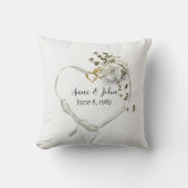 Coussin Rubans de cœur pour anniversaire de mariage (Recto)