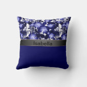 Coussin Rubans de satin gris et perles flore pour annivers (Verso)