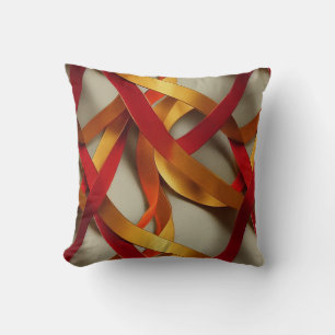 Coussin Rubans Red Gold