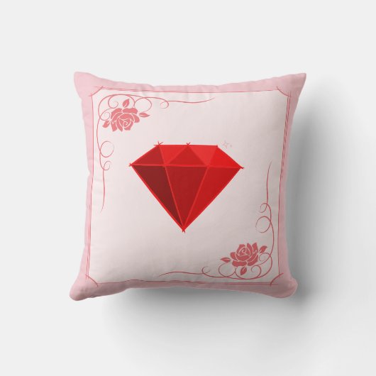 Coussin Rubis. Bijou. 40 ans de mariage (Verso)