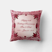 Coussin Ruby 40e Anniversaire du Mariage Pillow (Verso)