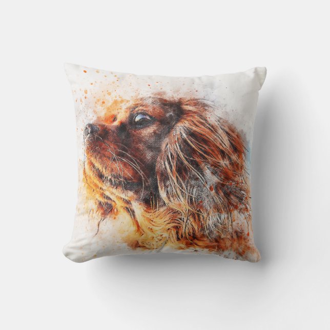 Coussin Ruby Cavalier le roi Charles Spaniel (Recto)