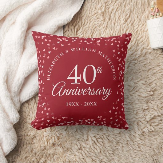 Coussin Ruby Confetti Photo Mariage du 40e anniversaire (Couverture)