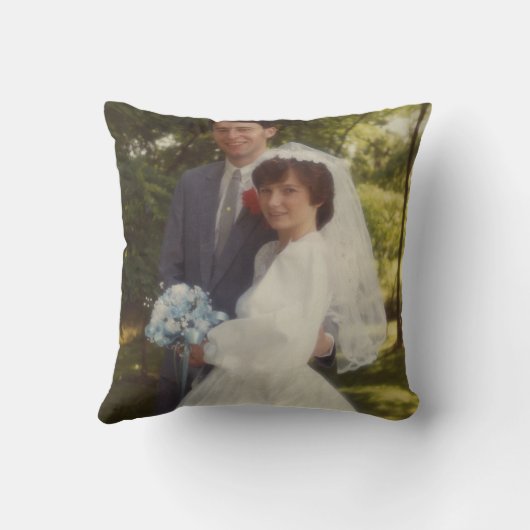 Coussin Ruby Confetti Photo Mariage du 40e anniversaire (Verso)