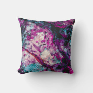 Coussin Ruby et Sapphire Crystal Geode Abstrait