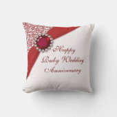 Coussin Ruby Mariage Anniversaire Jeu d'oreiller (Recto)