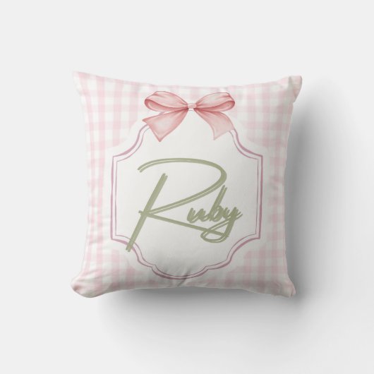 Coussin Ruby personnalisé bébé fille infirmière Bow&En vic (Recto)