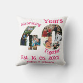 Coussin Ruby Red 40th Mariage Anniversary 11 Photo Collage (Verso)