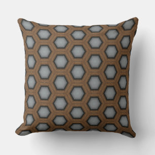 Coussin Ruche en bois Brown et gris Design Jeu d'oreiller