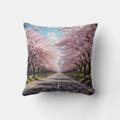 Coussin Rue de cerisier fleuri flottant i (Verso)