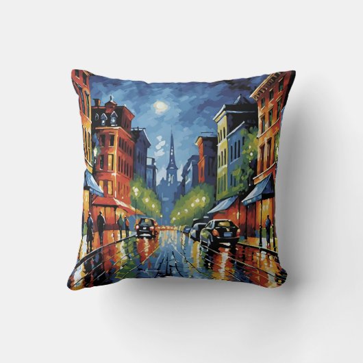 Coussin Rue Moonlit City (Verso)