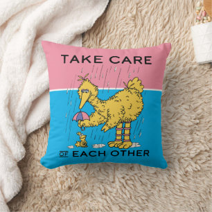 Coussin Rue Sésame   Big Bird Prenez soin de vous