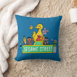 Coussin Rue Sésame   Couleur complète avec Pals