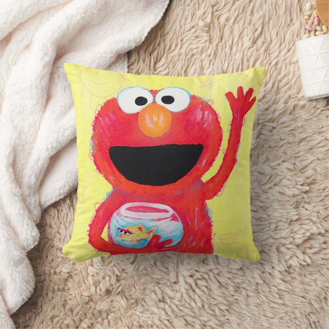 Coussin Rue Sésame | Elmo avec Goldfish (Couverture)