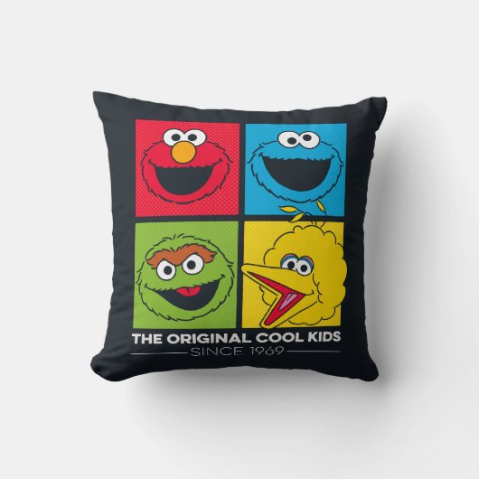 Coussin Rue Sésame | Les Enfants Cool d'origine (Recto)