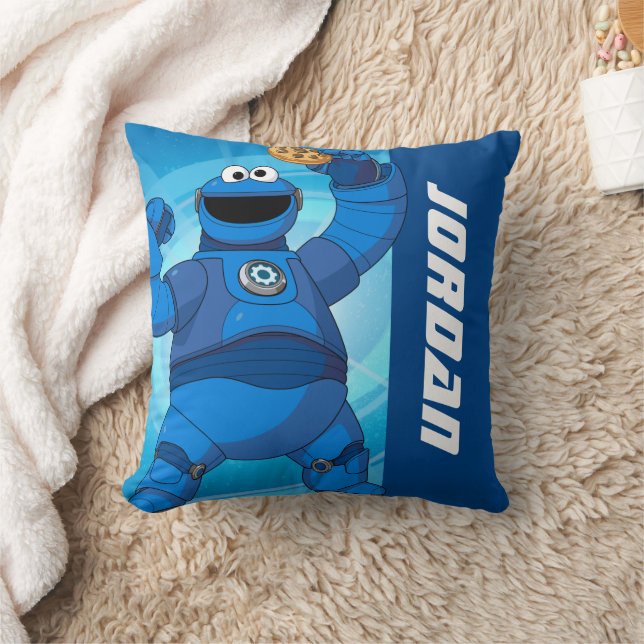 Coussin Rue Sésame | Méca Builders Cookie Monster (Couverture)