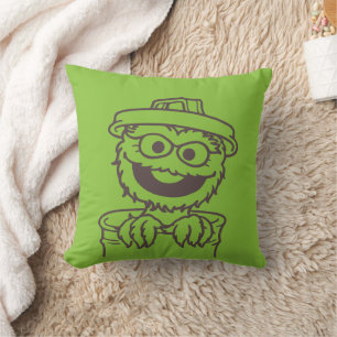 Coussin Rue Sésame Oscar le Grouch Bright