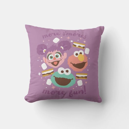 Coussin Rue Sésame | Plus S'mores Plus de plaisir! (Recto)