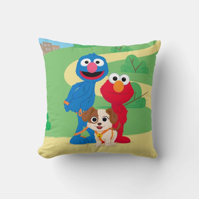 Coussin Rue Sésame | Tango Avec Grover & Elmo (Recto)