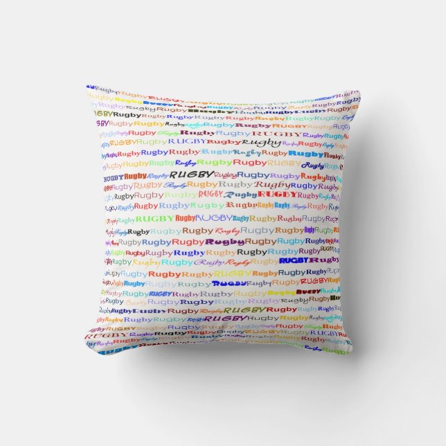 Coussin Rugby Texte Design II Pilote (Recto)