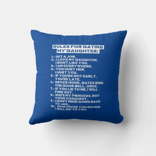 Coussin Rules for dating my daughter (Verso)