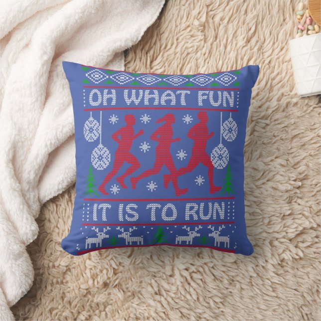 Coussin Running Christmas Gift Idea What Fun It Is To Run (Couverture)