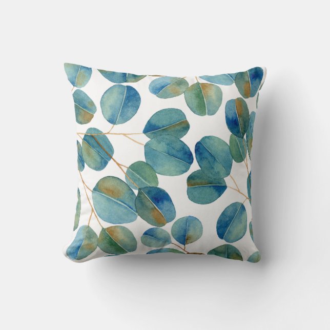 Coussin Russe Aquarelle Eucalyptus Feuilles   (Recto)